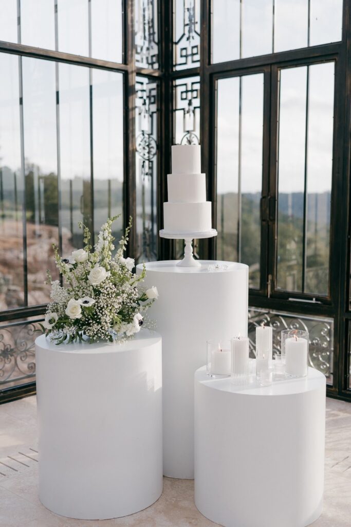 luxury styled wedding cake and decor