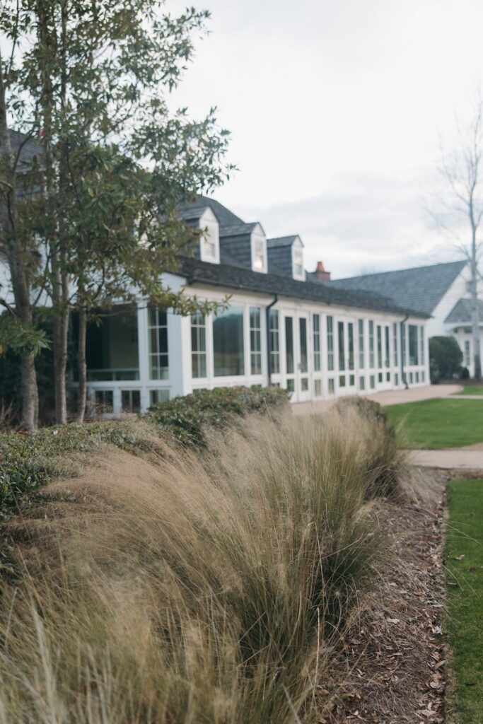 a full view of the wedding venue at pursell farms